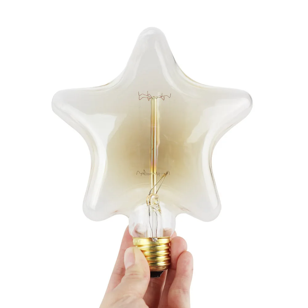 TIANFAN Edison Bulbs Vintage Light Bulb Star Shape Tungsten Filament Carbon 40W 220/240V E27 Decorative |