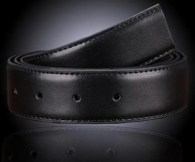 Мужской ремень без головы кожаный пряжки с пряжкой 140 см черный|leather belts without