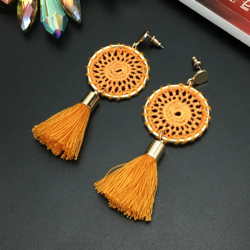 Длинные женские серьги подвески ручной работы MANILAI в богемном стиле|tassel dangle