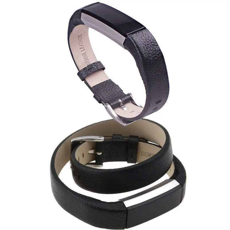 Кожаный ремешок для Fitbit Alta Ace Band с металлической пряжкой 2 шт./лот черные и длинные