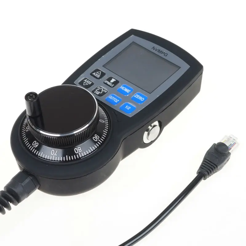 NVMPG CNC 6 осевой MPG ручной импульсный генератор с маховиком и ЖК дисплеем RJ45