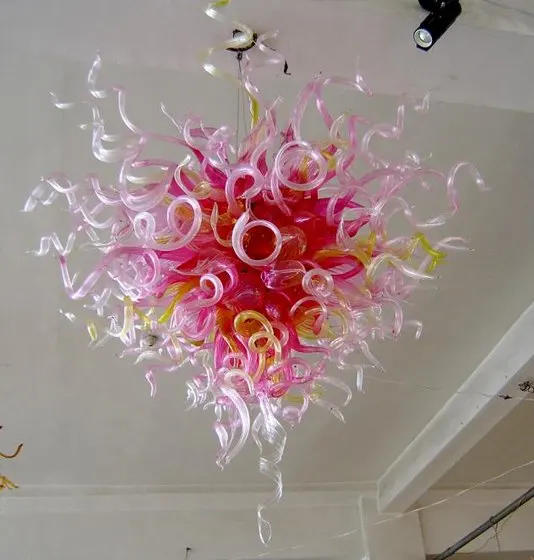 

High Quality Custom-made Pink Murano Glass Chandelier Lighting