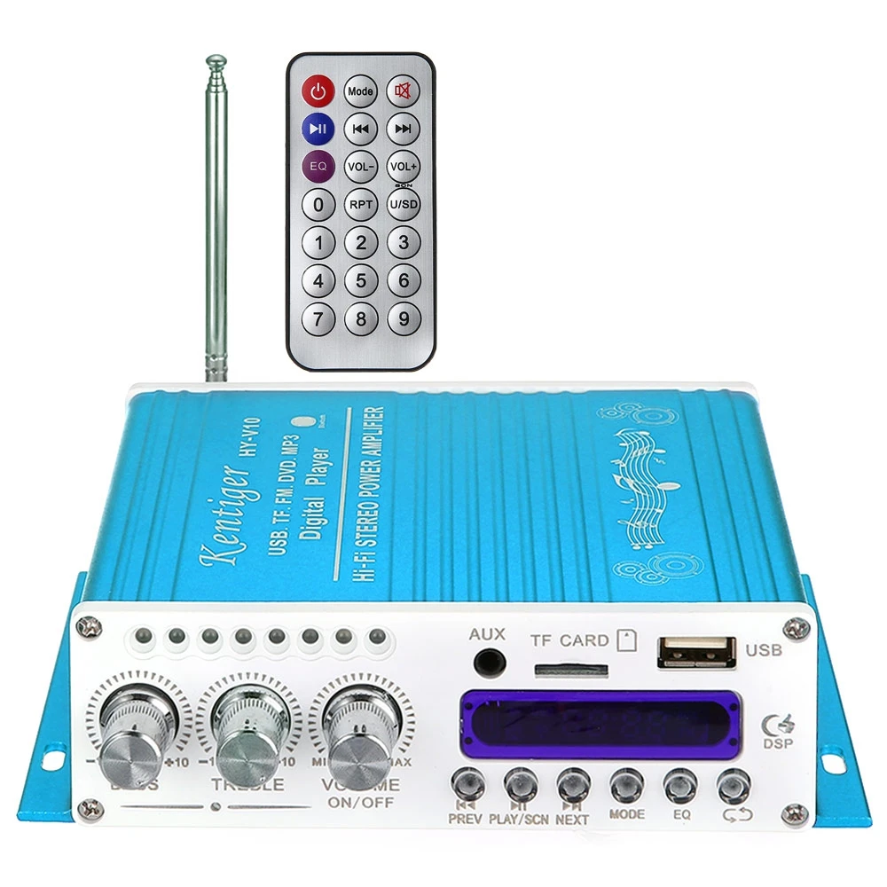 Kentiger V10 Hi Fi Class AB Stereo Super Bass Bluetooth Amplifier Wireless Car Audio Amplificador with Remote Control Function|audio