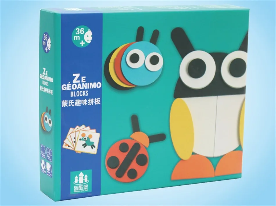 Sukitoy Монтессори головоломка Танграм 3D Puzzle Набор Игрушечные лошадки животного для детей деревянные детей с аутизмом Brinquedos хороший подарок