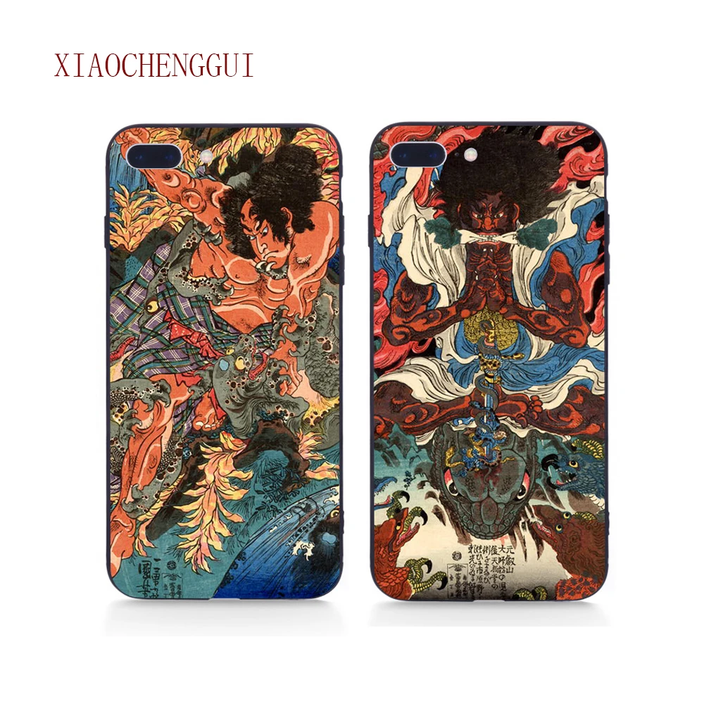 Мягкий Силиконовый ТПУ чехол для телефона Ukiyo-e в японском стиле iPhone 5S SE 6 6S 7 8 Plus X xs