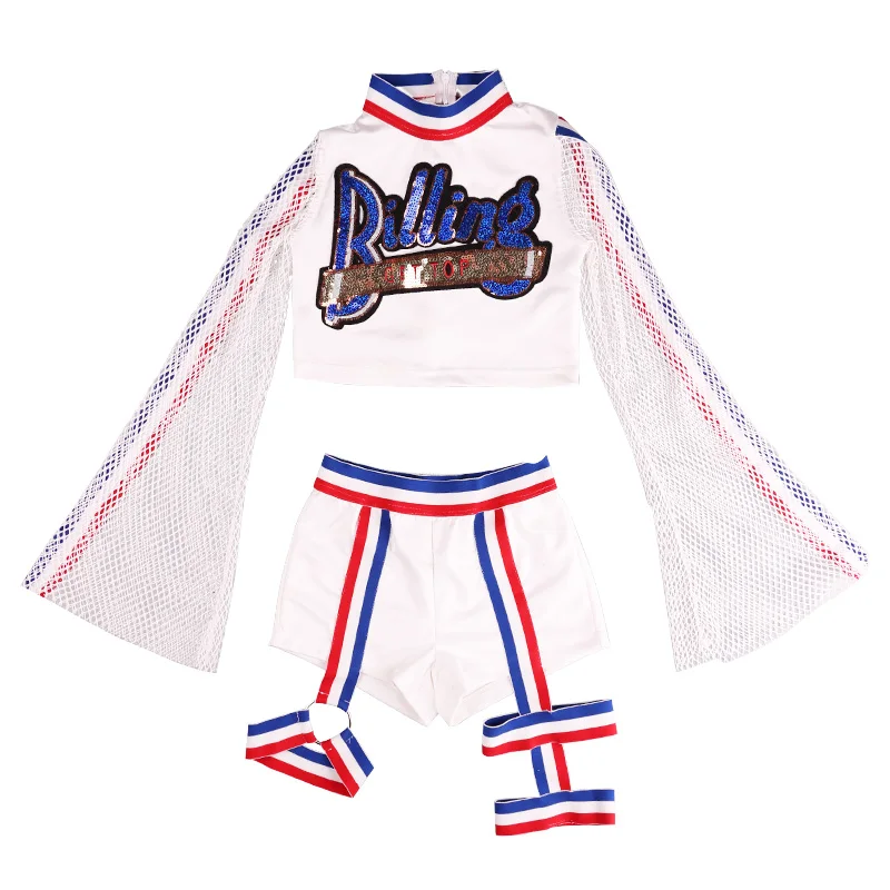 High Quality New 2019 Jazz Dance Costume Children Hip Hop Suit Street Hip-hop Korean Girls Show | Тематическая одежда и