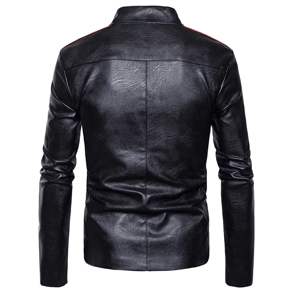 Stand Collar Edging Zip Up Faux Leather Jacket Zipper Suede Casual Daily Use Going Out Holiday Party Fall Winter Long Sleeves | Мужская