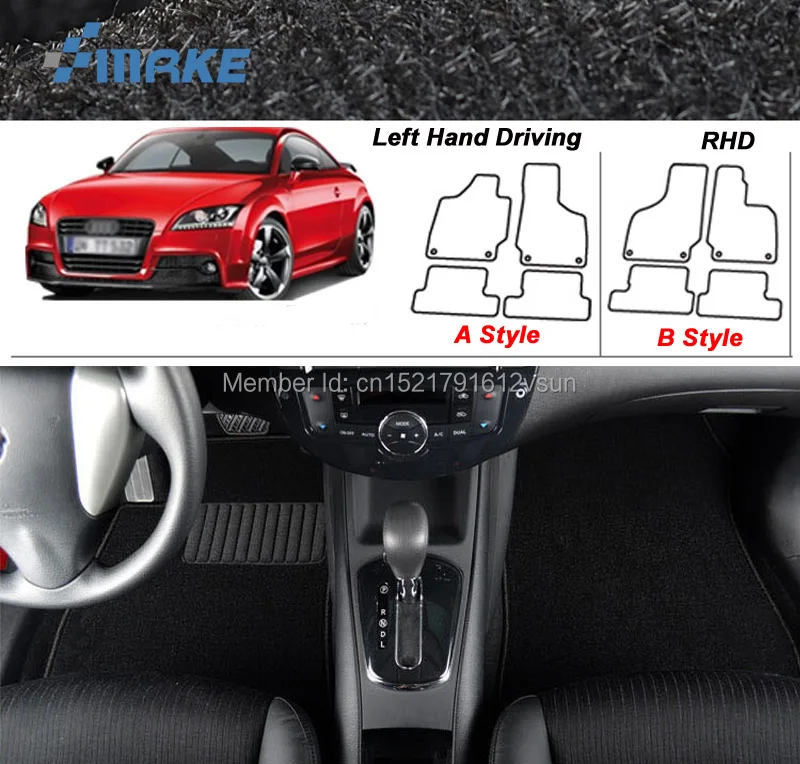 

Автомобильные коврики smRKE для Audi TT 2008-2014, коврики, индивидуальные Противоскользящие коврики из гидрофильного волокна, передние и задние, пол...