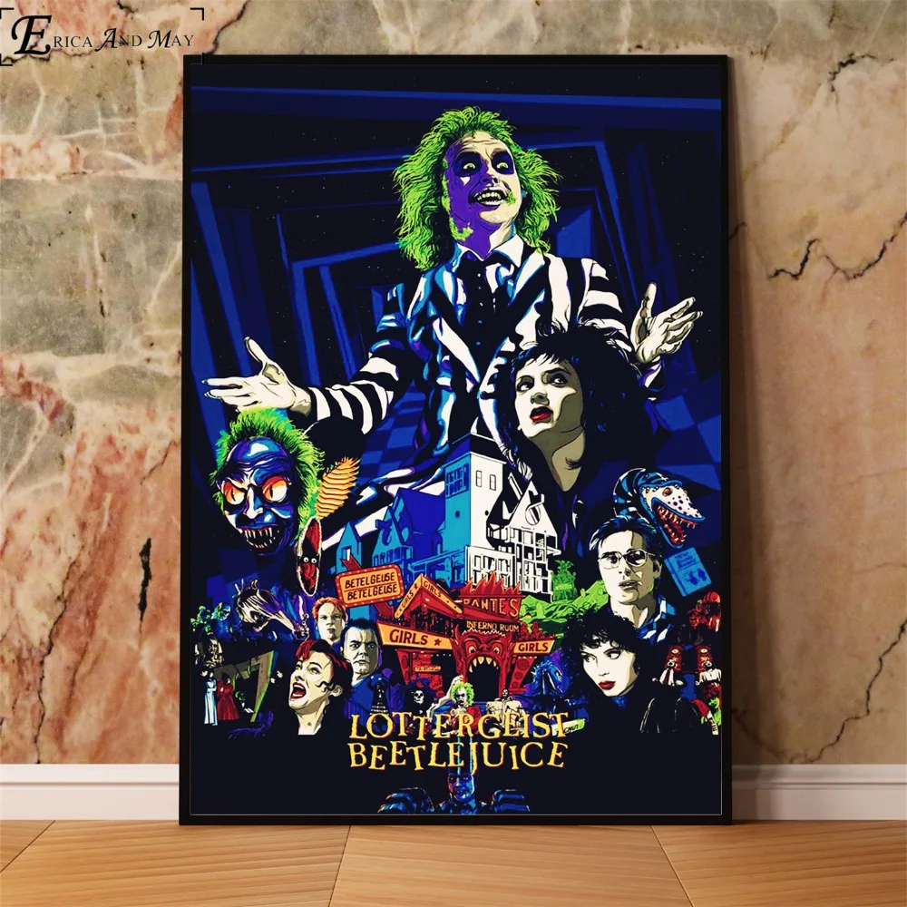 Винтажный художественный постер Beetlejuice с изображением фильма настенная живопись