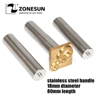zonesun stainless steel hammering handle for leather emboss cold press hammer handle for custom leather stamp