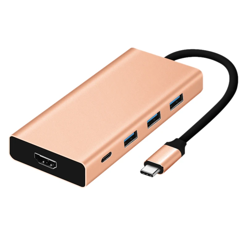 Glod 5 в 1 USB C концентратор, usb type C 3,1(совместимый Thunderbolt 3) 4K HDMI адаптер, USB-C к многопортовой док-станции HDMI/USB 3,0 USBC PD Po - Цвет: Glod