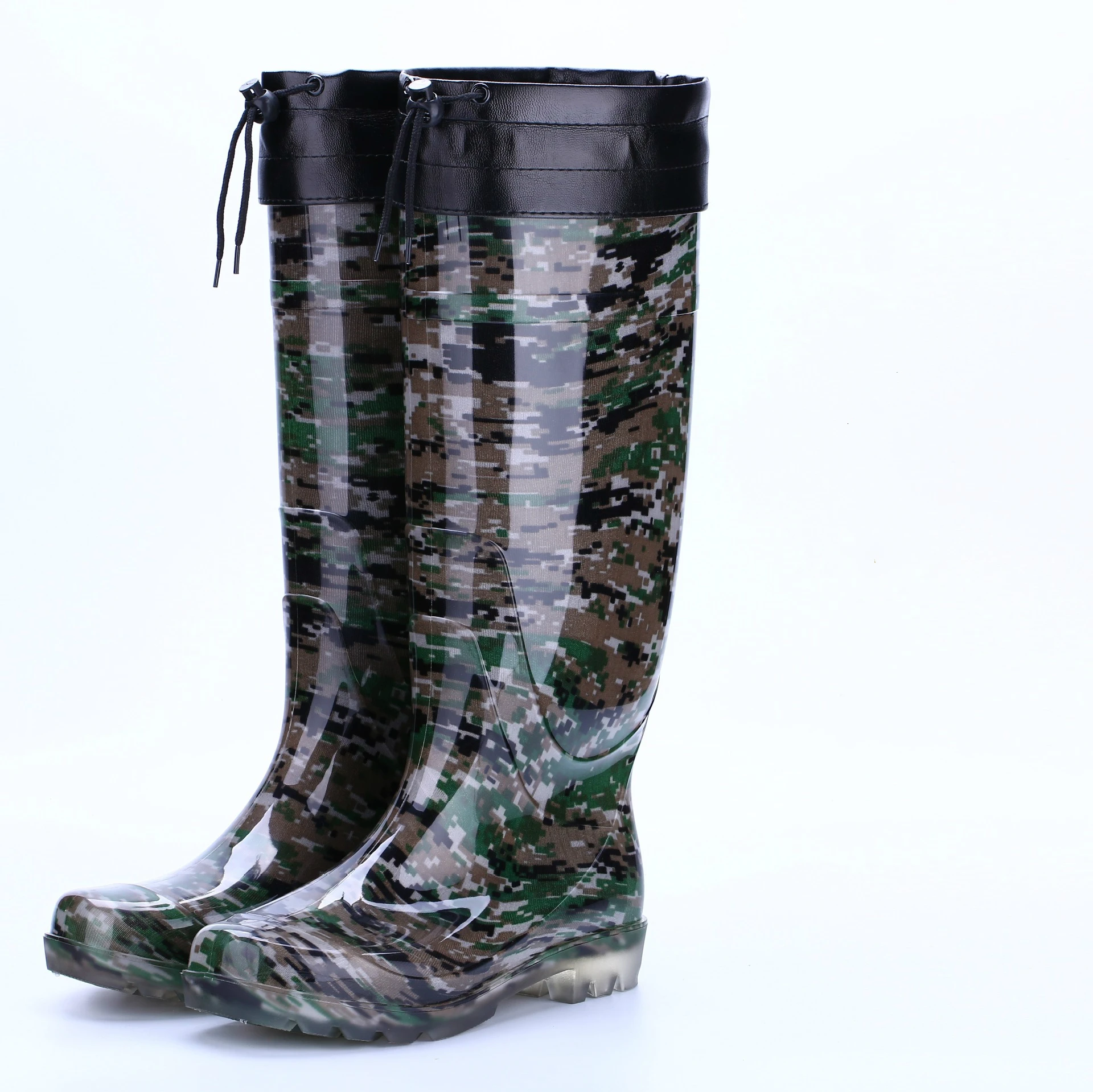 Men's high-profile camouflage rain boots warm water shoes non-slip wear-resistant rubber construction laborinsurance |