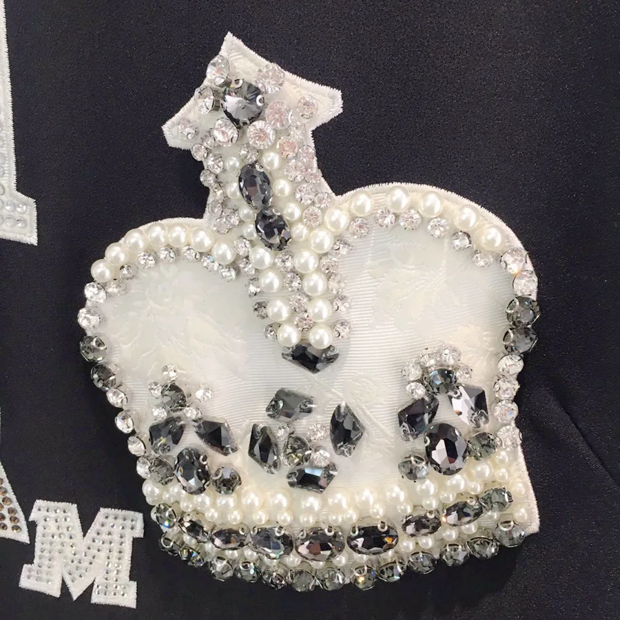 М &amp B мода Корона письмо шаблоны бисероплетение вышивка Алмазы рукавов карандаш