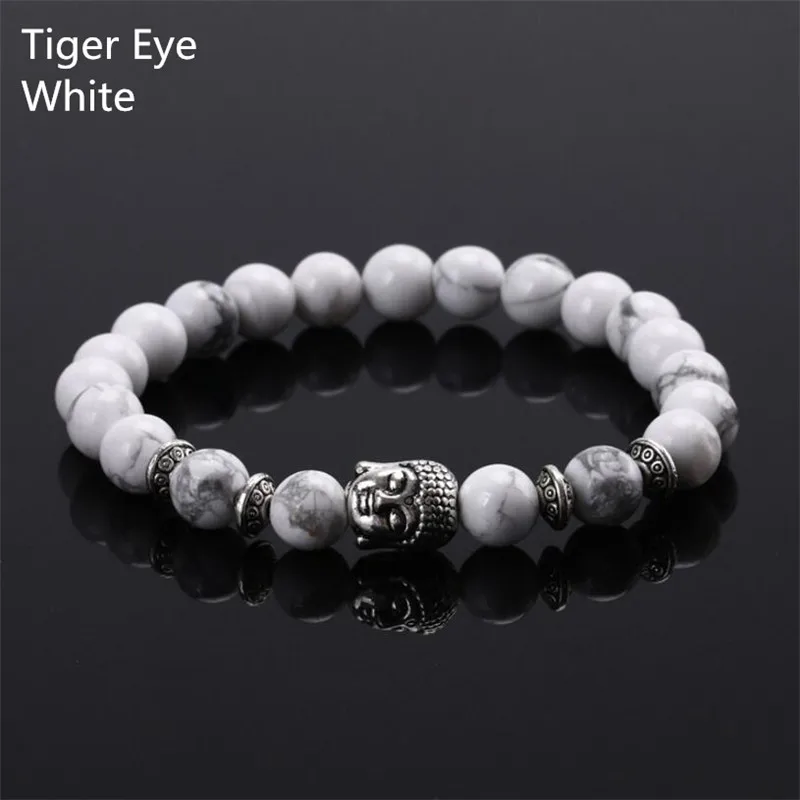 Ретро вулканический камень и тигровый глаз яркость голова Будды молитвенные