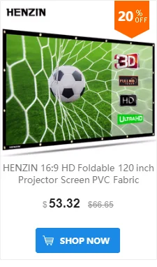 HENZIN проектор, экран, уплотненный, складной, 120 дюймов, 16:9, матовый, белый, передний, задний, портативный, проекционный экран для домашнего, наружного кинотеатра