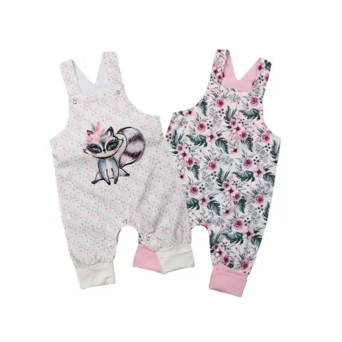 Модная новинка детский для новорожденных девочек милый комбинезон без рукавов