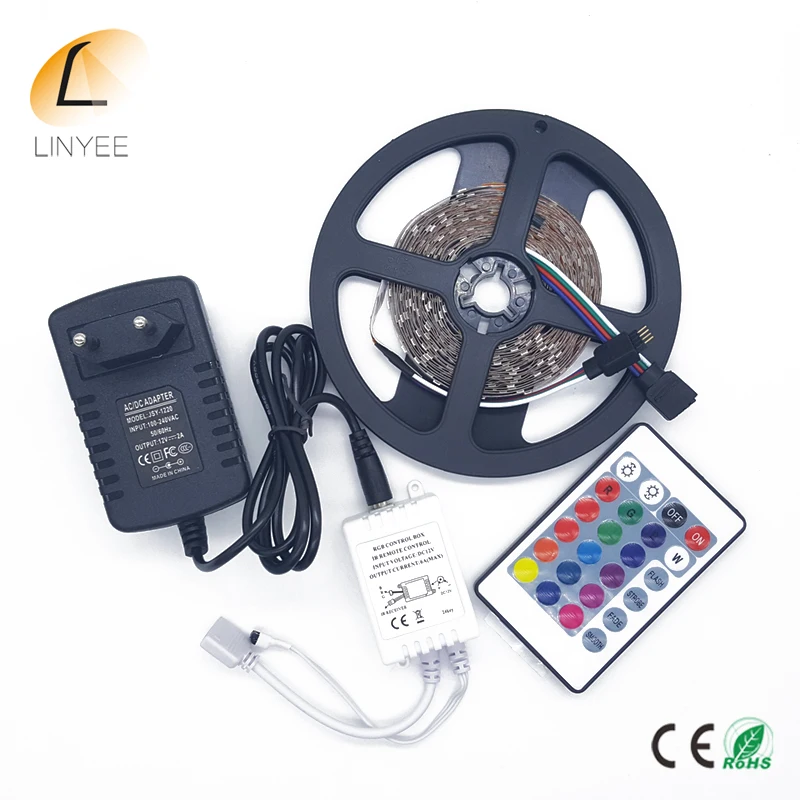 Лента Светодиодная гибкая SMD 2835 RGB 12 В постоянного тока 300 светодиодов/5 м | Лампы и
