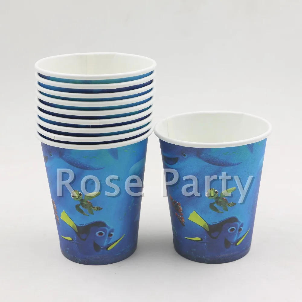 10pcs Baby shower decorative Paper Cup Cartoon Birthday theme Decoration Kids Girls Boys favor Finding Nemotableware Cake dishes | Дом и сад