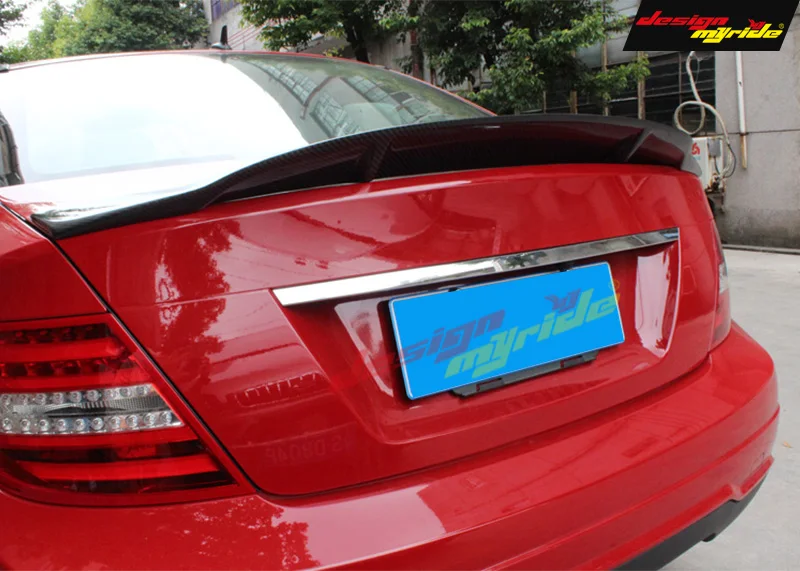For Mercedes C W204 C204 A204 Saloon Coupe Estate 4-Door Rear Ttunk Spoiler Duckbill Wing Carbon Fiber R Style C180 C200 2007-14 |