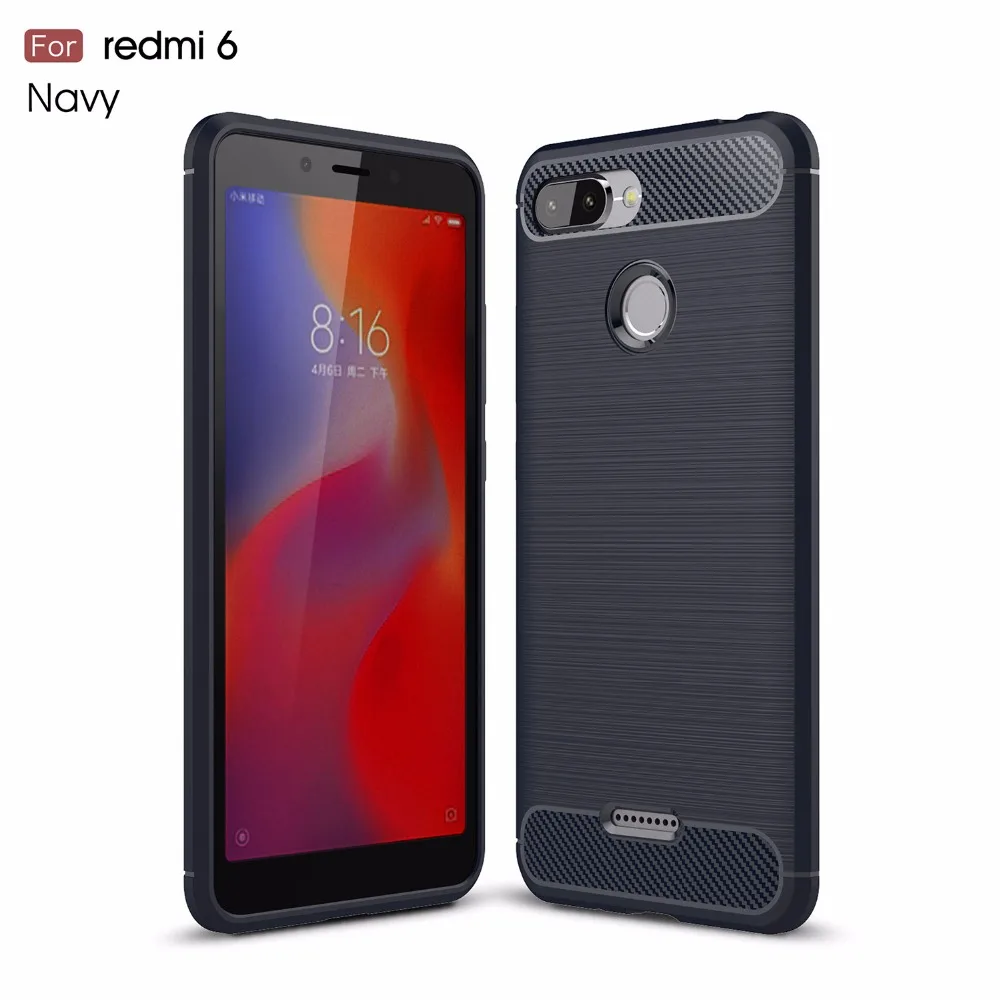 1PCS Summer Cases For Xiaomi Redmi6A Carbon fiber Fitted case for Redmi6 Pro cover Free shipping |