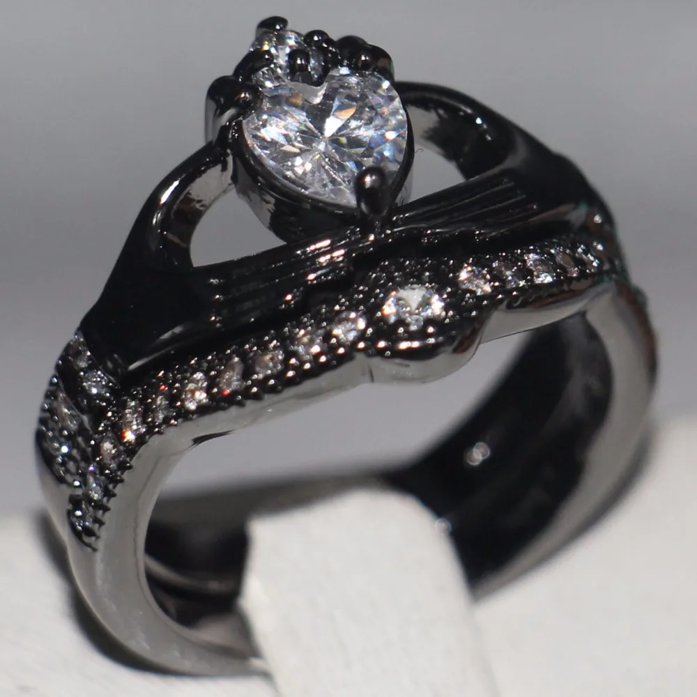 Лидер продаж Claddagh модные ювелирные изделия 10kt черный золотой Заполненный Белый