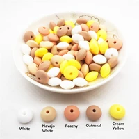 chengkai 100pcs 127mm silicone lentil beads diy baby teether pacifier dummy abacus chewing jewelry making toy cool series