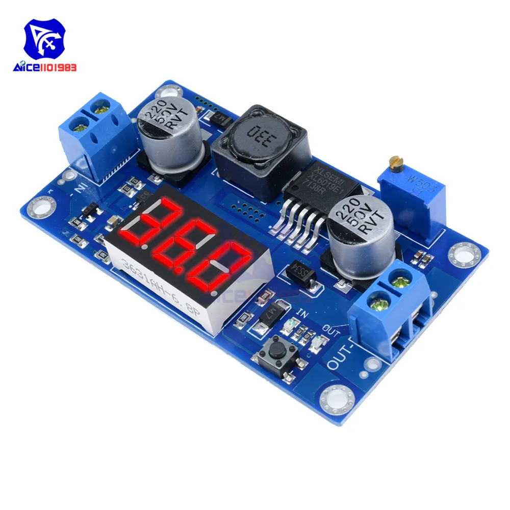 XL6009 DC 4 5 32 В до 52 в Повышающий Модуль питания плата с 3 разрядным светодиодный