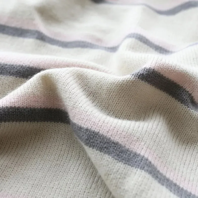 Женский свитер в полоску HSA повседневный джемпер из 2 предметов с платьем на осень