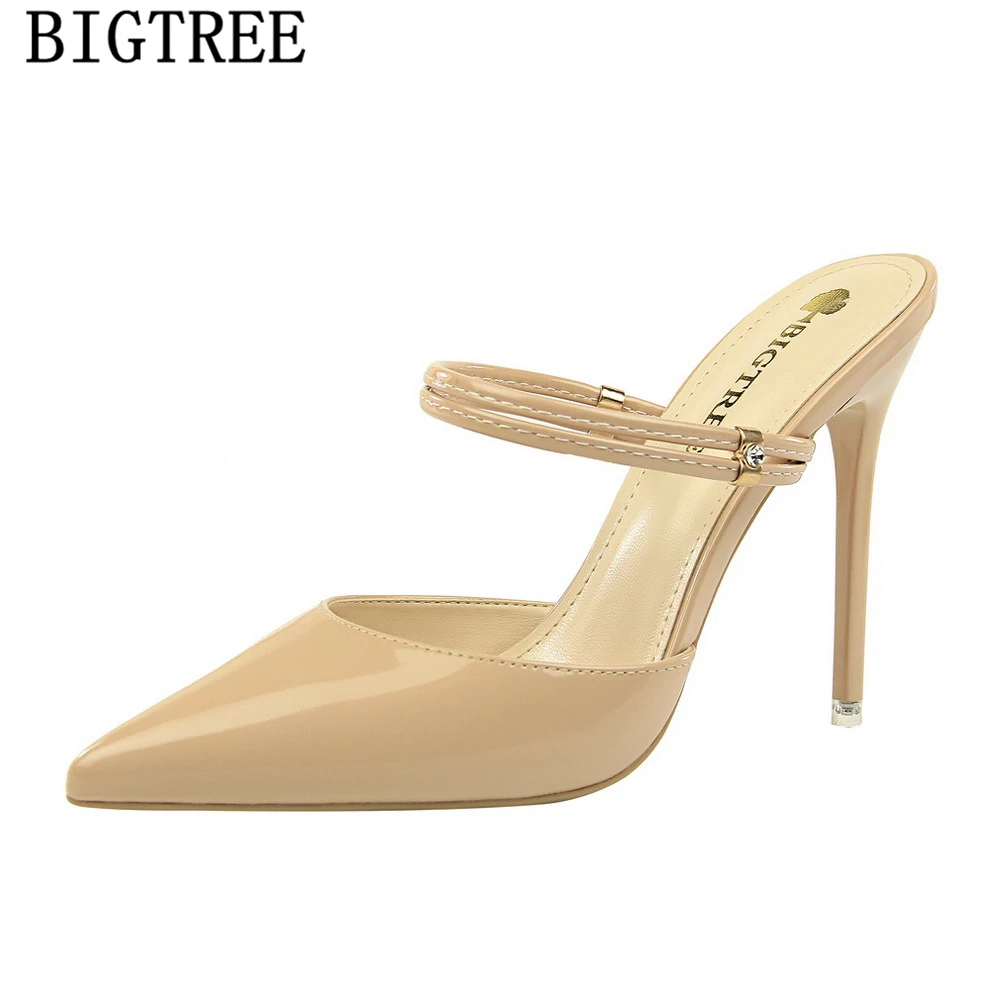 Туфли без пяток на высоких каблуках лакированные туфли-лодочки высоком каблуке с