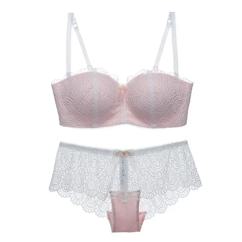 F style Pink Blinvas комплект с бюстгальтером, кружевной комплект, полная чашка, сексуальный, черный, белый, пуш-ап, BlinNT016, комплекты нижнего белья, Женские комплекты нижнего белья, сексуальные - Цвет: F style Pink