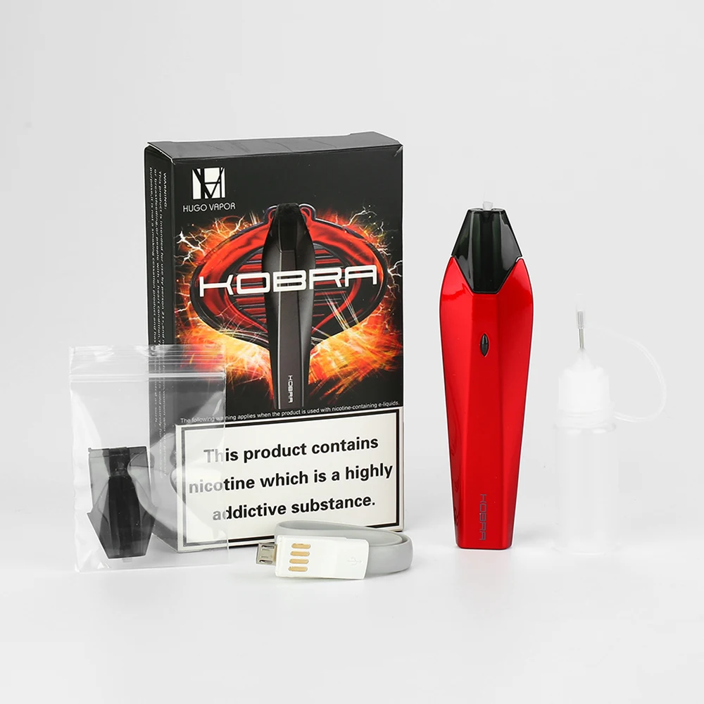 100% оригинал Hugo Vapor Kobra Pod Kit 500 мАч встроенный аккумулятор с 1.5ohm керамической