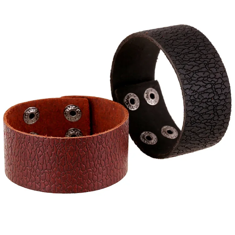 Браслеты из натуральной кожи для мужчин и женщин винтажные регулируемые