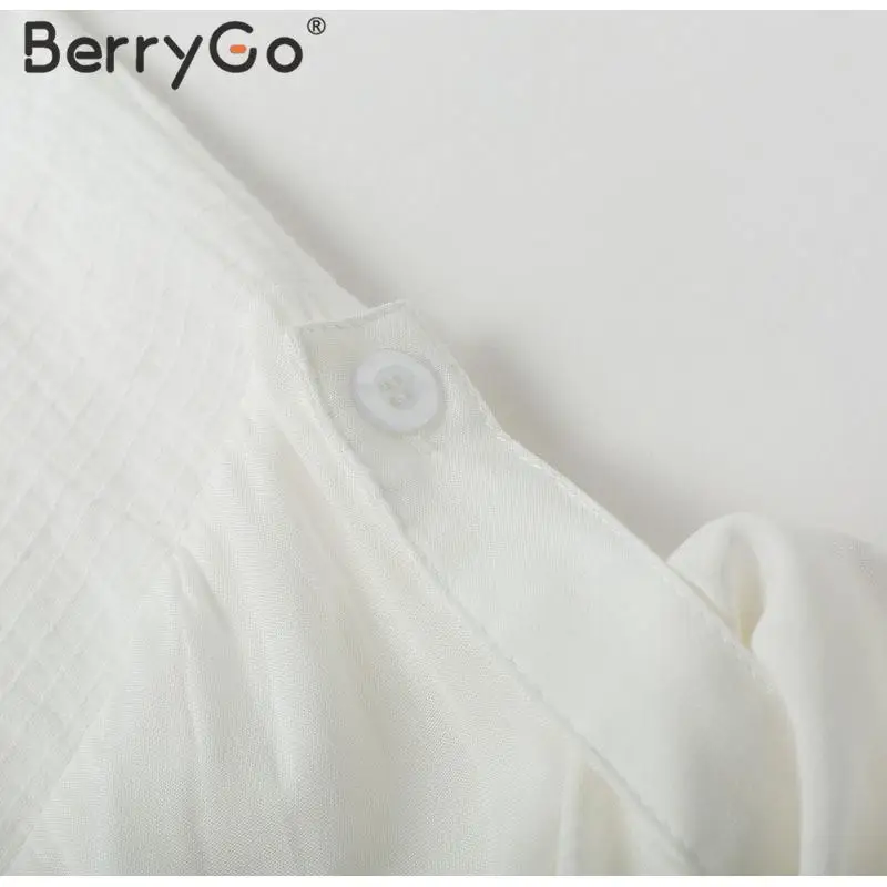 BerryGo, повседневное, белое, хлопковое, Пляжное платье, для женщин, на шнуровке, прямое, длинное, платье-рубашка, для женщин, свободное, праздничное, для девушек, накидка, vestidos