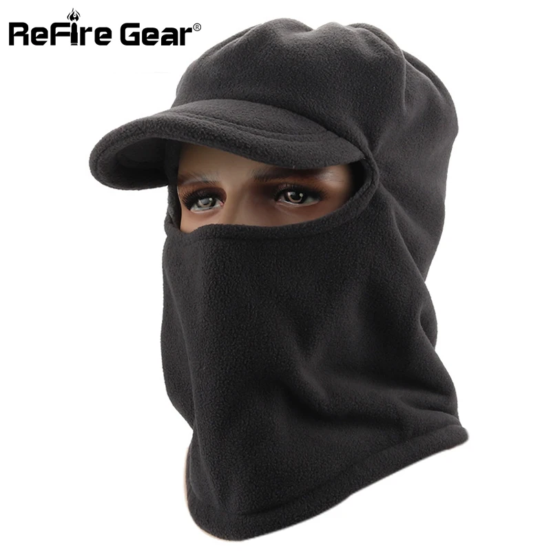 ReFire Gear зимние теплые флисовые шапки облегающие Мужская теплая Балаклава шапка