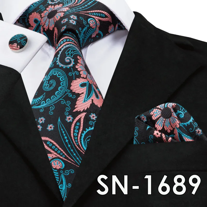 SN-1689 SN-1518, Новое поступление, мужские галстуки, Мода, Hi-Tie, дизайн, королевский синий, на шею, галстук, карман, квадратные запонки, набор для мужчин, деловые, вечерние - Цвет: SN-1689