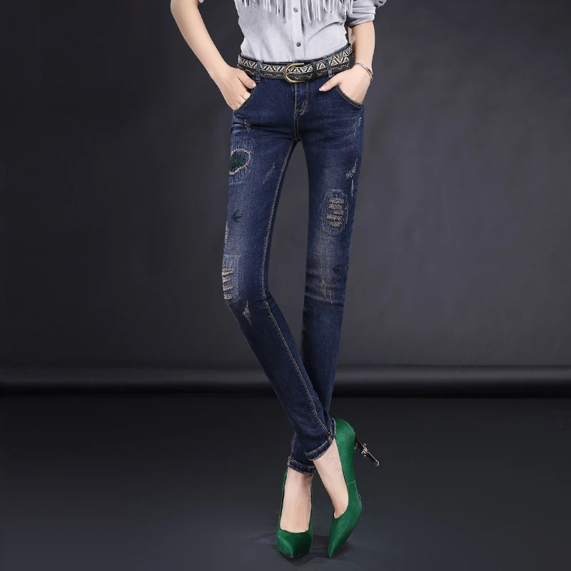Quality 2016 Autumn women jeans pants pencil skinny trousers slim fit legging female long denim SY6603 |