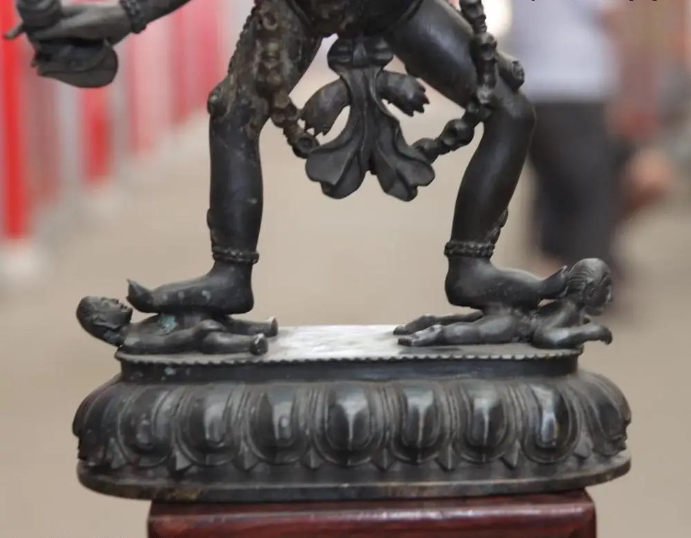 Старая тибетская фиолетовая Бронзовая статуя Vajrayogini Vajravarahi Kalachakra богиня тара |