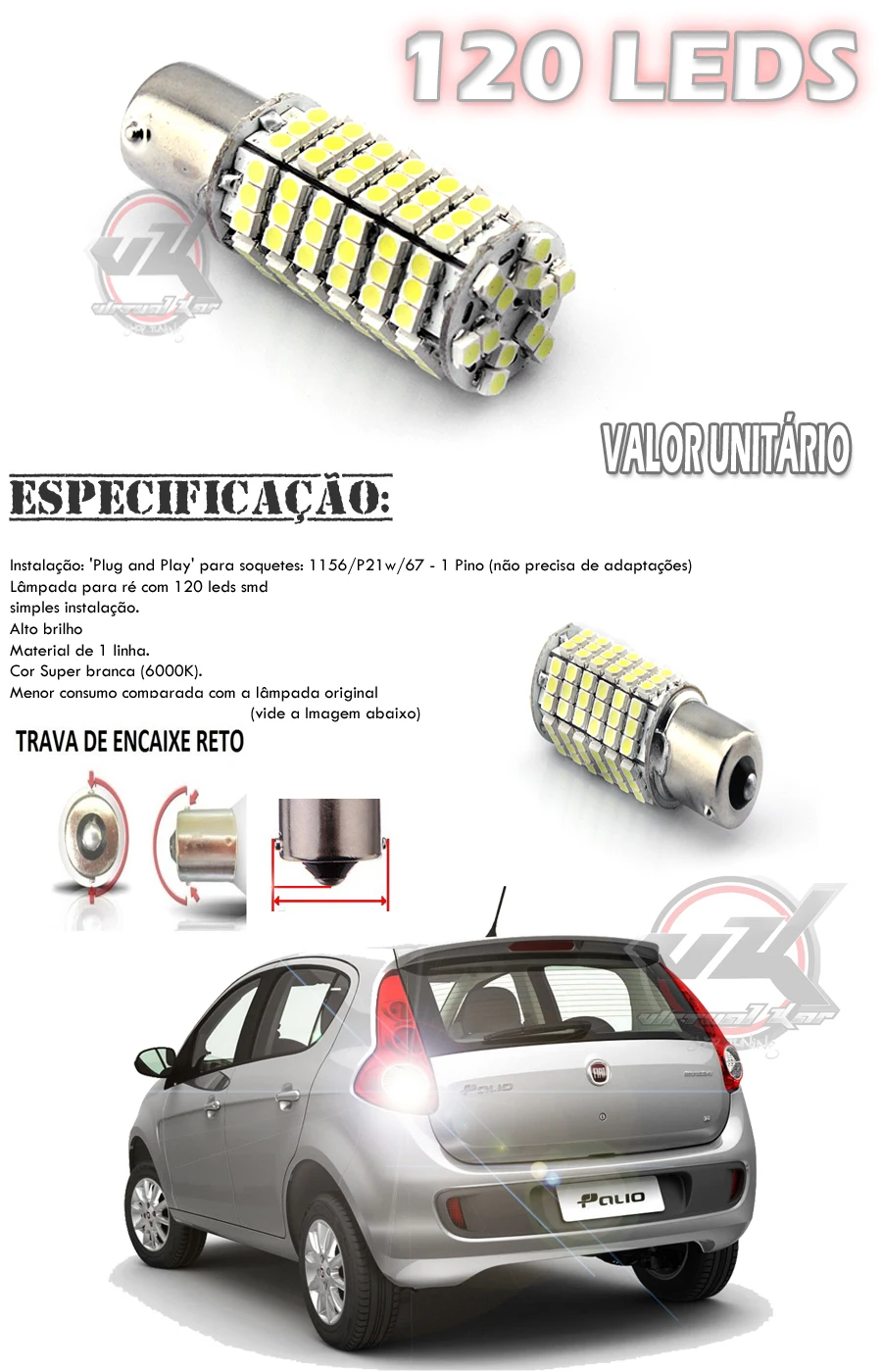 

Lampada De Re 120 Leds Lampada De Estacionamento 1156 P21w BA15S
