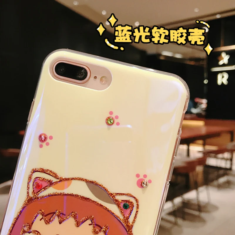 Задняя крышка для iPhone XS MAX/XR Chibi Maruko милое закаленное стекло с изображением кошки