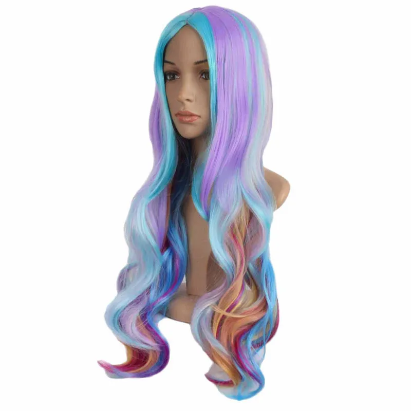 MapofBeauty 30 &quotдлинные вьющиеся синтетический Парики Для женщин Многоцветный костюм