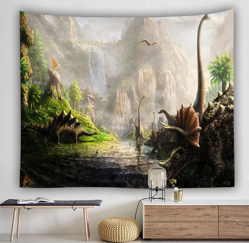 Настенный гобелен с изображением древнего леса домашний декор настенный ковер