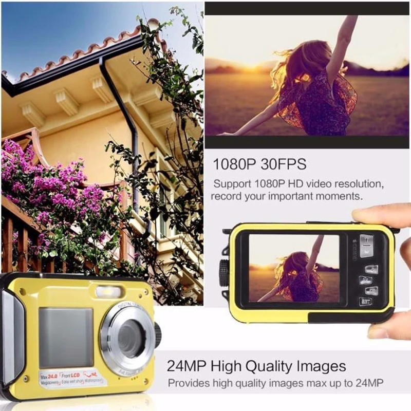 Цифровая камера 24 МП аккумуляторная портативная фотокамера высокой четкости