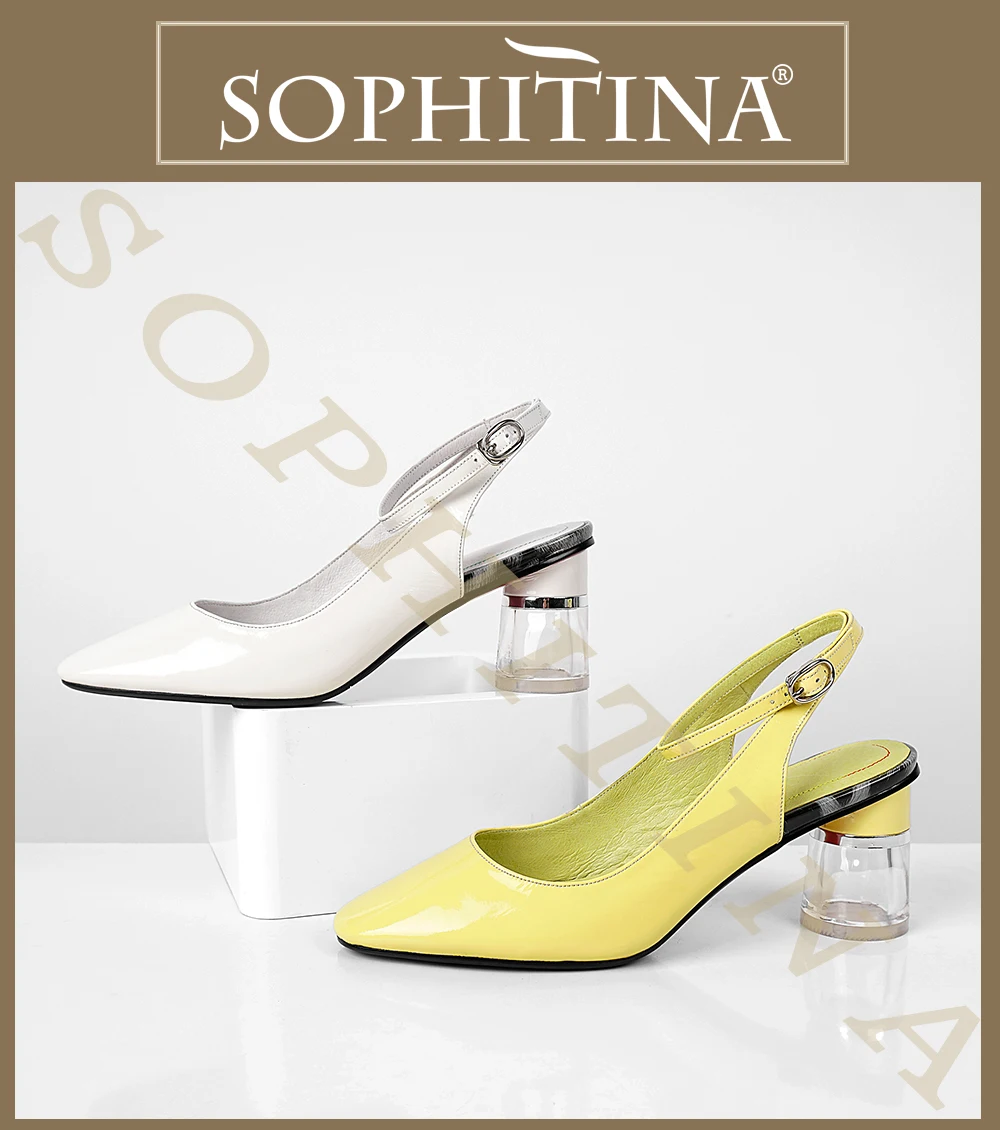 SOPHITINA/модные однотонные женские босоножки; удобная обувь из коровьей кожи высокого качества с пряжкой на квадратном каблуке; Лидер продаж; новые босоножки; MO102
