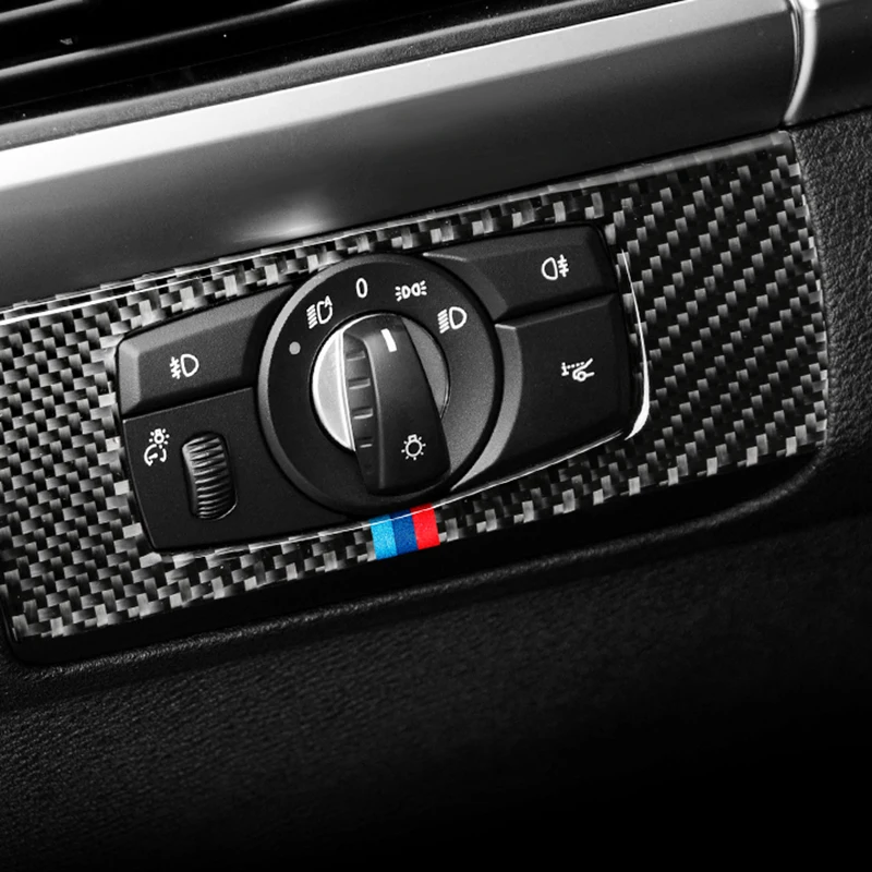 SRXTZM для BMW E70 E71 X5 X6 2008-2013 кнопки переключения фар из углеродного волокна