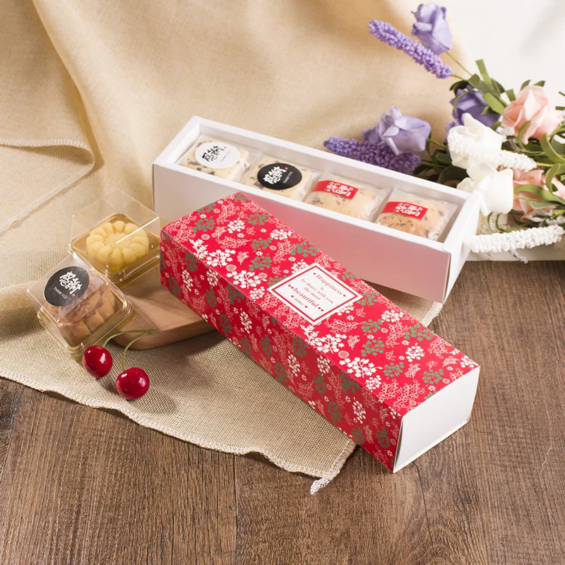 

23.7*7.2*5cm Red Color Macaron Cake Paper Box Wedding Candy Box Food Gift Box 100pcs/lot Free shipping