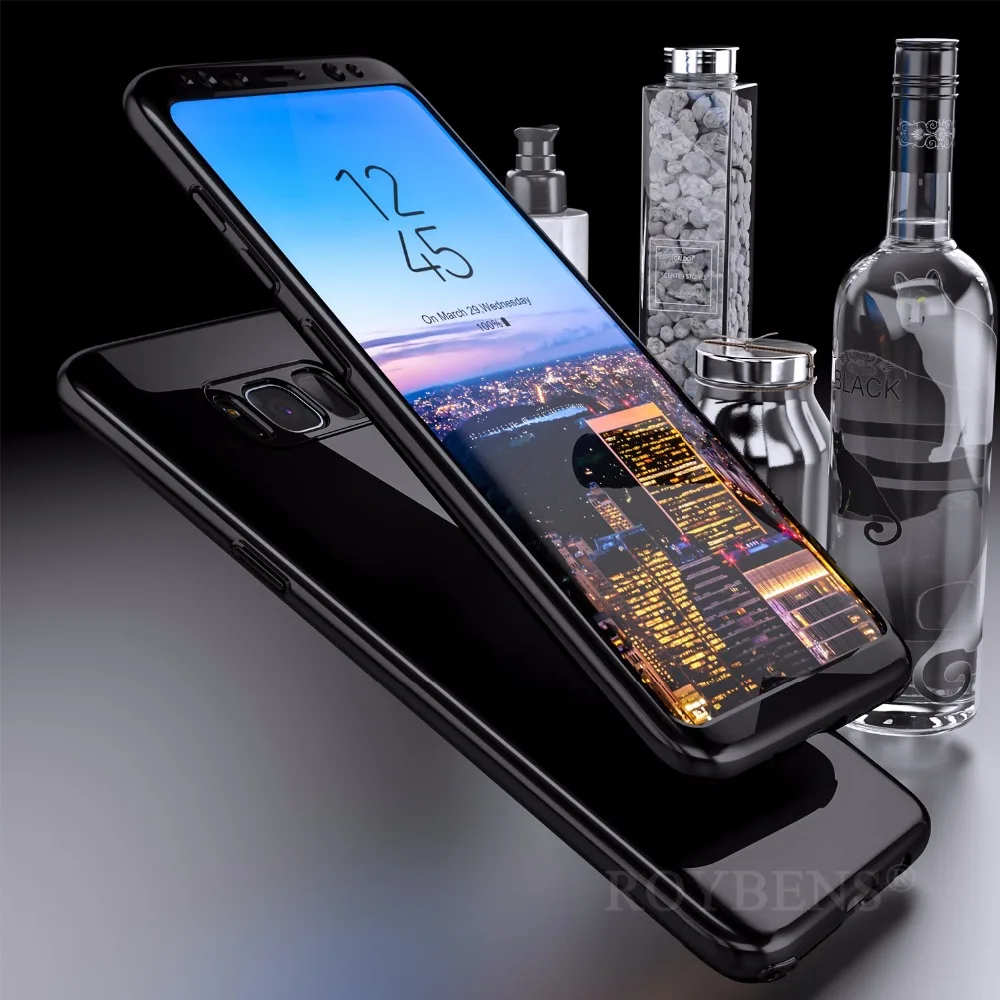Роскошный зеркальный чехол для samsung Galaxy S8 Plus Note 8 360 градусов полное покрытие