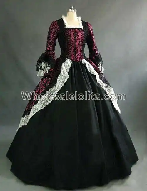 Винтажные костюмы 1860 s бальное платье для гражданских войн Southern Belle/готическое
