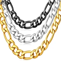 men figaro chain necklace punk rock cuban chain gift wholesale men chain hiphop statement necklace 5 sizes mens gift n2011g