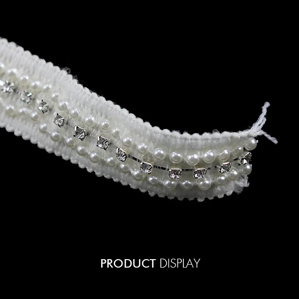 Вышитая бисером белая кружевная ткань плетеная аппликация аксессуары для шитья