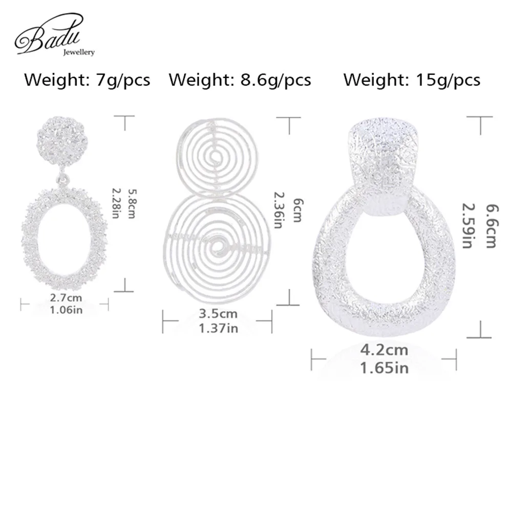 

Badu Zinc Alloy Earring Big Metal Luxury Dangle Drop Earrings for Party Women Punk Fashion Jewelry Wholesale